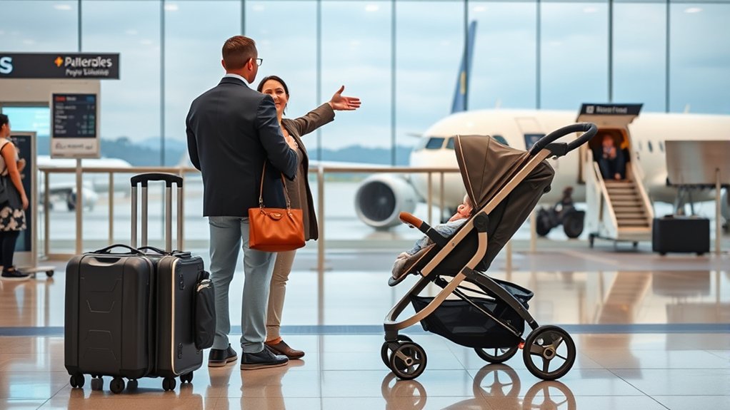 stroller travel options explained for airplane trips