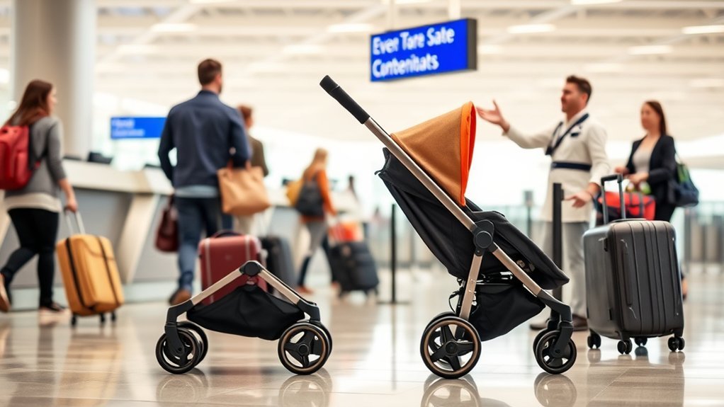 stroller travel tips for managing airport check-in and boarding