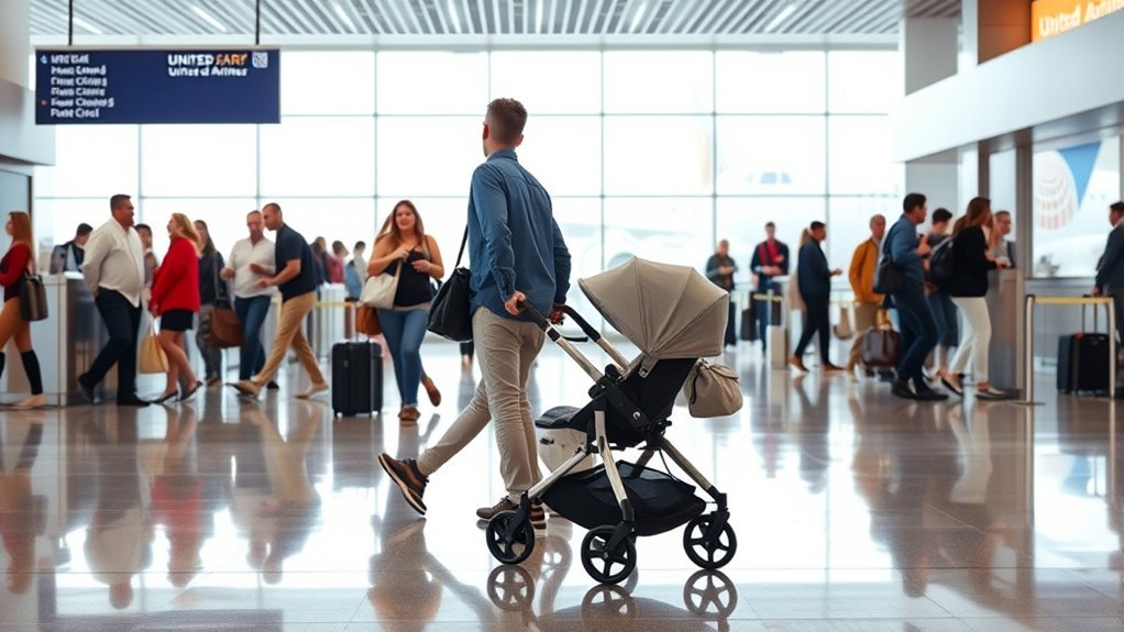 stroller travel tips united airlines
