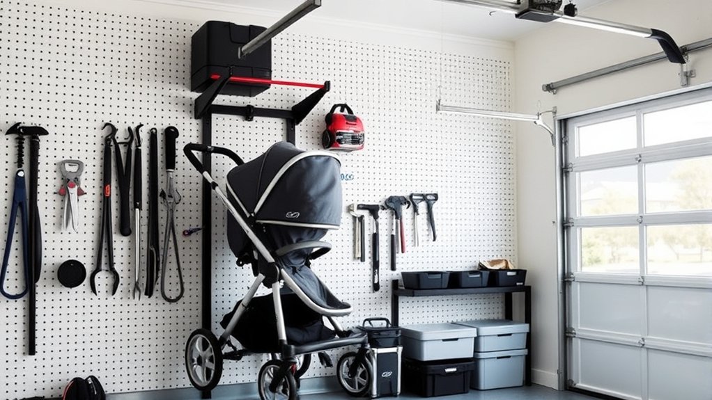 stroller wall mounted storage solutions