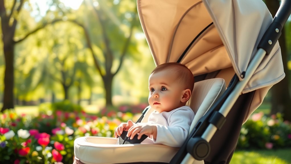 transitioning baby from stroller bassinet to a supported stroller seat