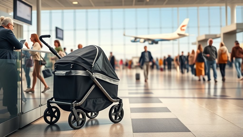 Travel-friendly stroller wagon features for airport use