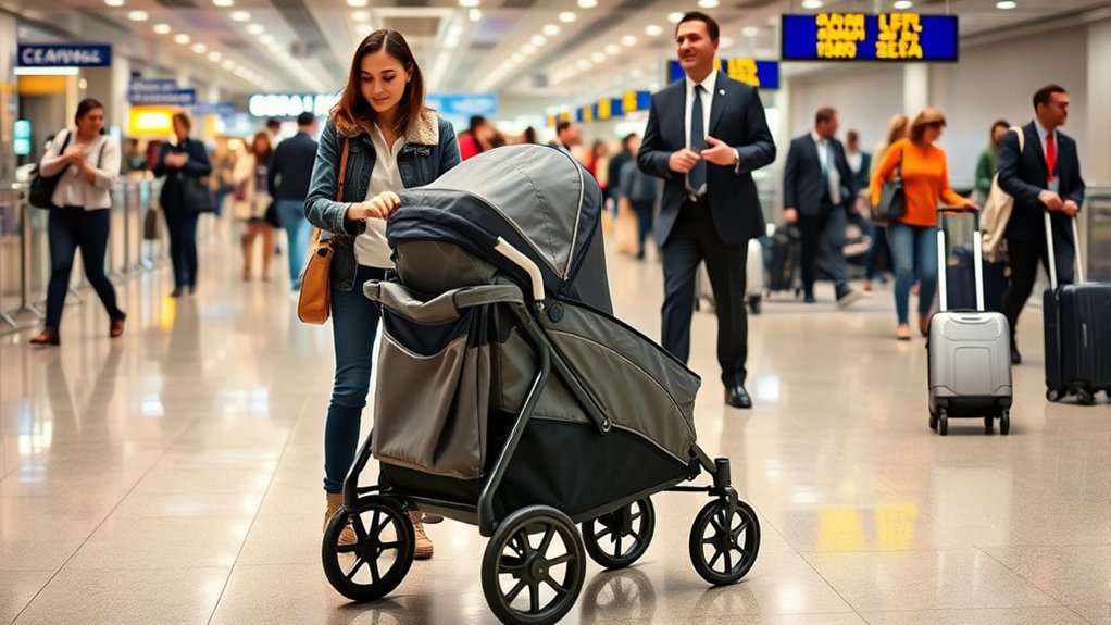 taking a stroller wagon through TSA airport security