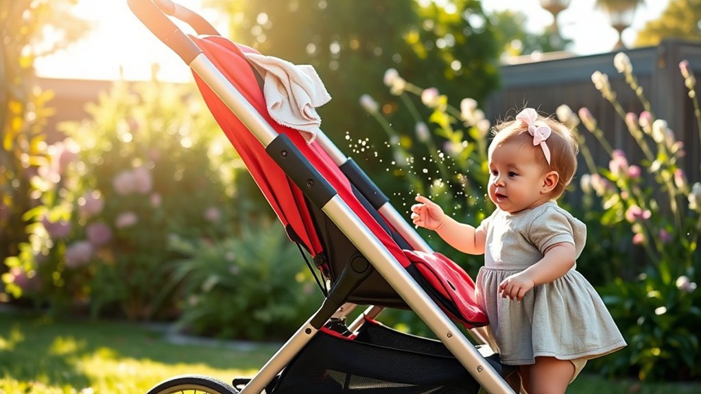 umbrella stroller maintenance tips for cleaning wheels brakes harness and fabric