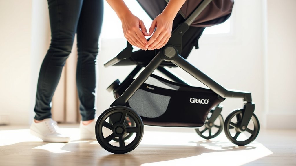 unfold stroller safely and securely