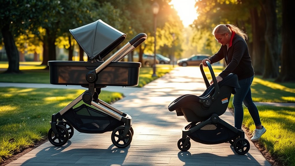 Usability and convenience prioritized in a stroller travel system