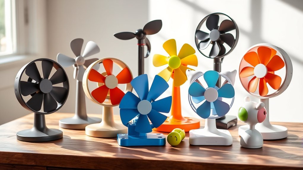 different types of stroller fans including clip-on and flexible-leg models