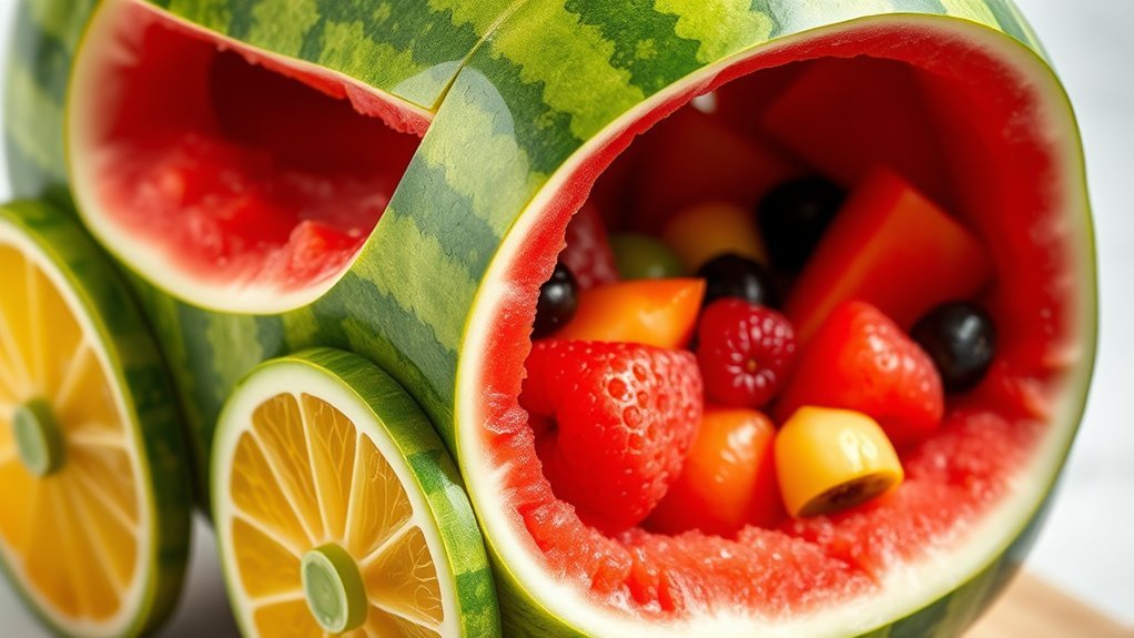watermelon stroller fruit display