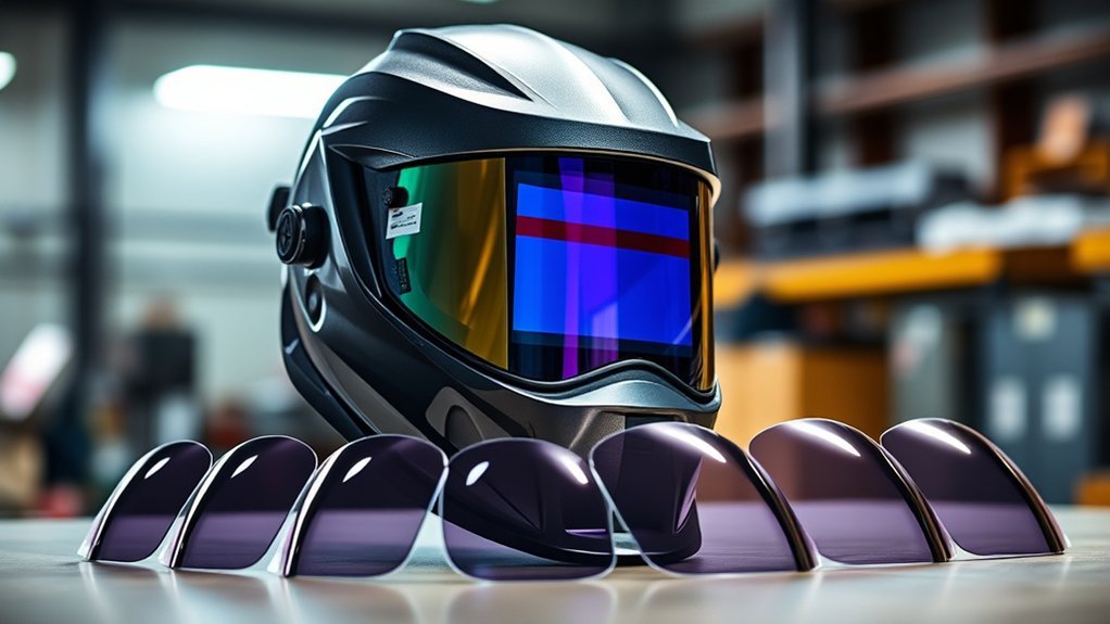 safety compliant auto darkening welding helmet with UV and IR protection