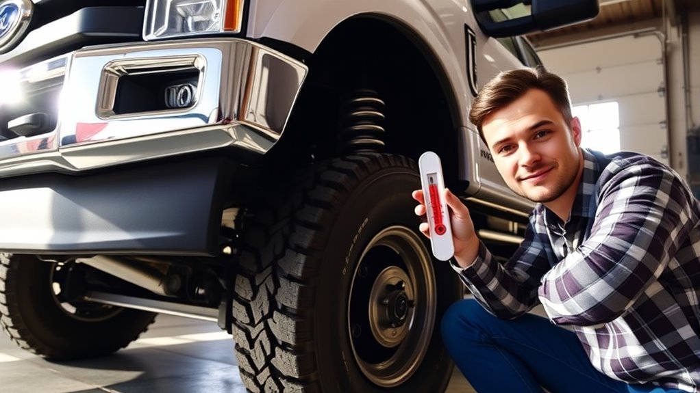 evaluate Ford F350 shock absorber condition with heat test