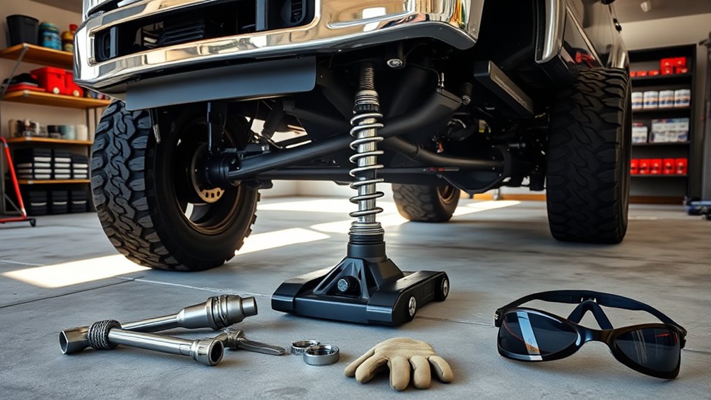 prepare vehicle for shock replacement