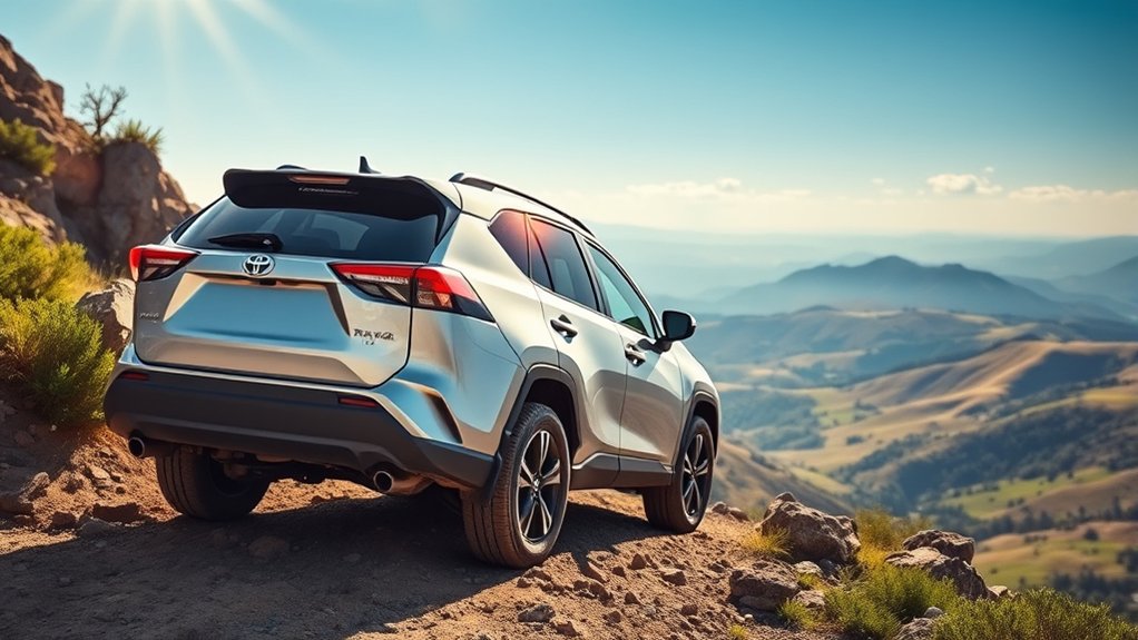All-wheel-drive Toyota RAV4 traveling on a maintained gravel trail