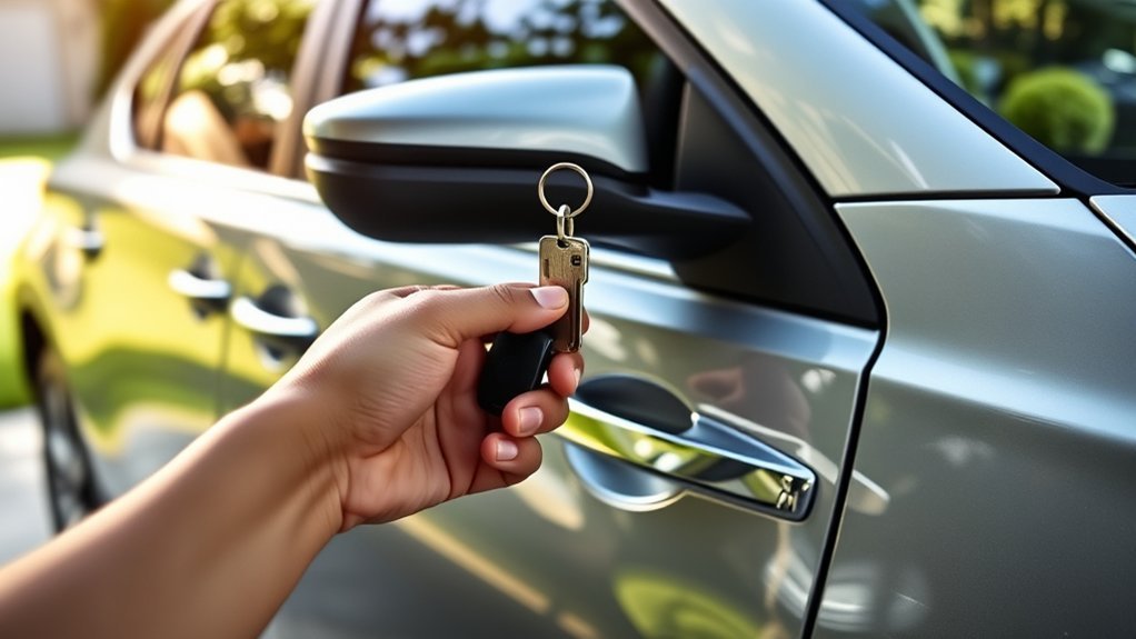 Using the mechanical key to access a Toyota RAV4 when the key fob is unavailable