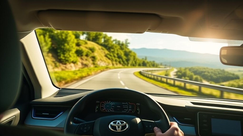 Lane Tracing Assist button on a Toyota RAV4 steering wheel