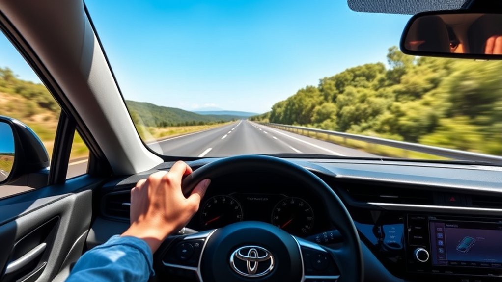 Toyota RAV4 Lane Tracing Assist providing lane-centering steering support