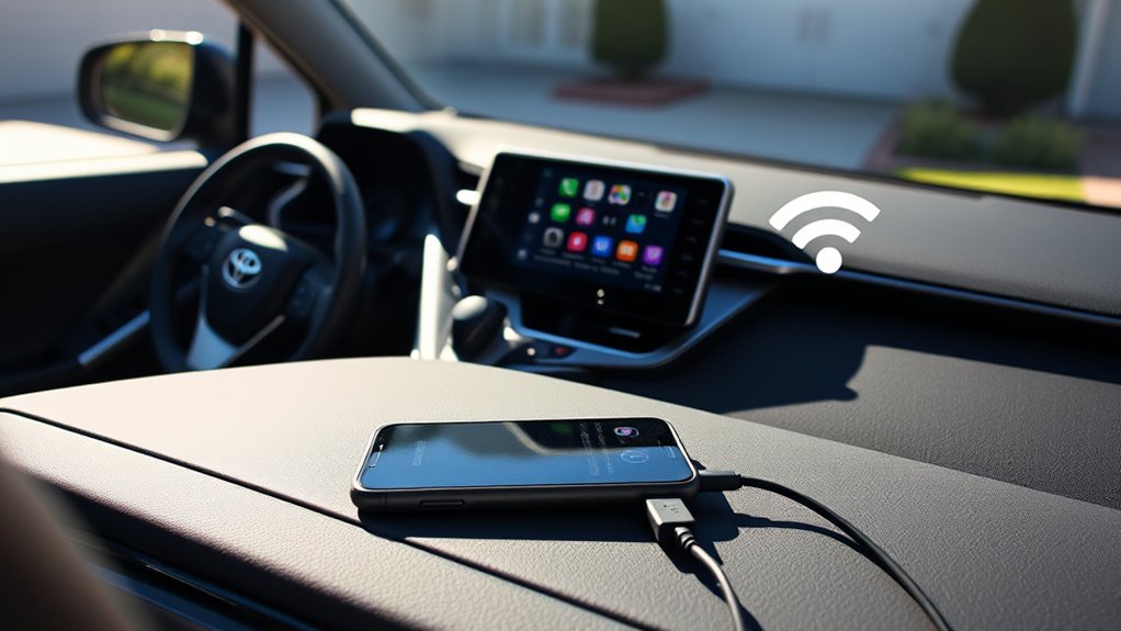 Steps for pairing an iPhone with Apple CarPlay in a Toyota RAV4 XLE Premium