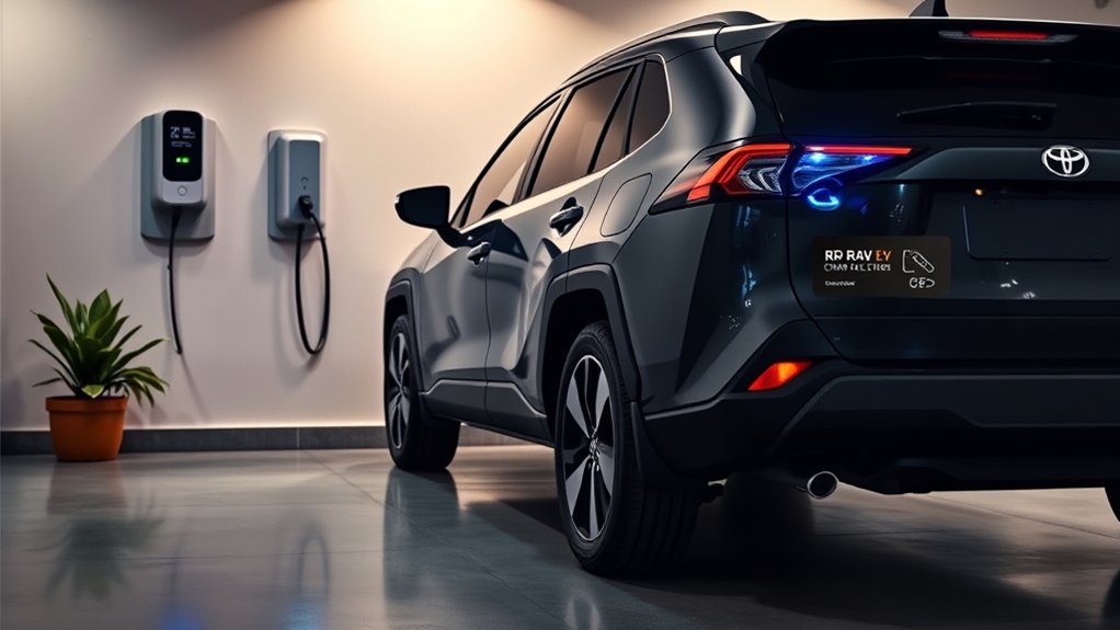 Toyota RAV4 EV home charging setup with J1772 equipment