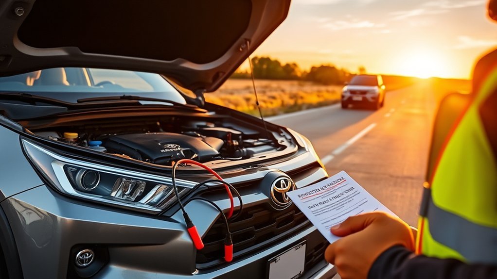 Calling roadside assistance for a Toyota RAV4 Hybrid battery failure