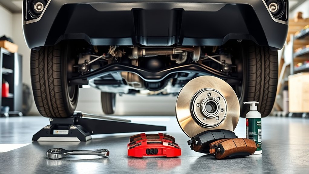 Installing new Toyota RAV4 brake pads and rotors