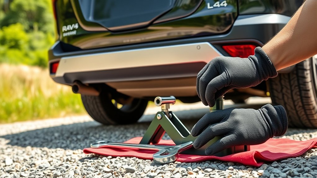 change flat tire safely