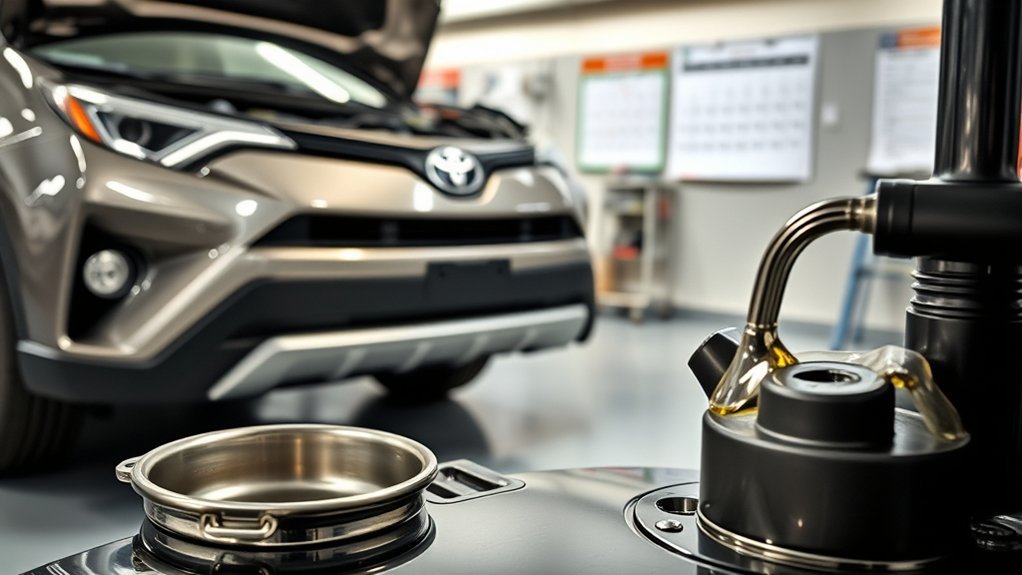 How to safely change engine oil in a Toyota RAV4