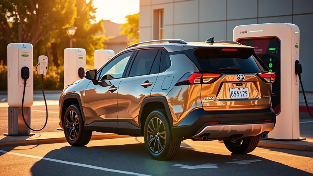 Toyota RAV4 Prime plugged into a charging station