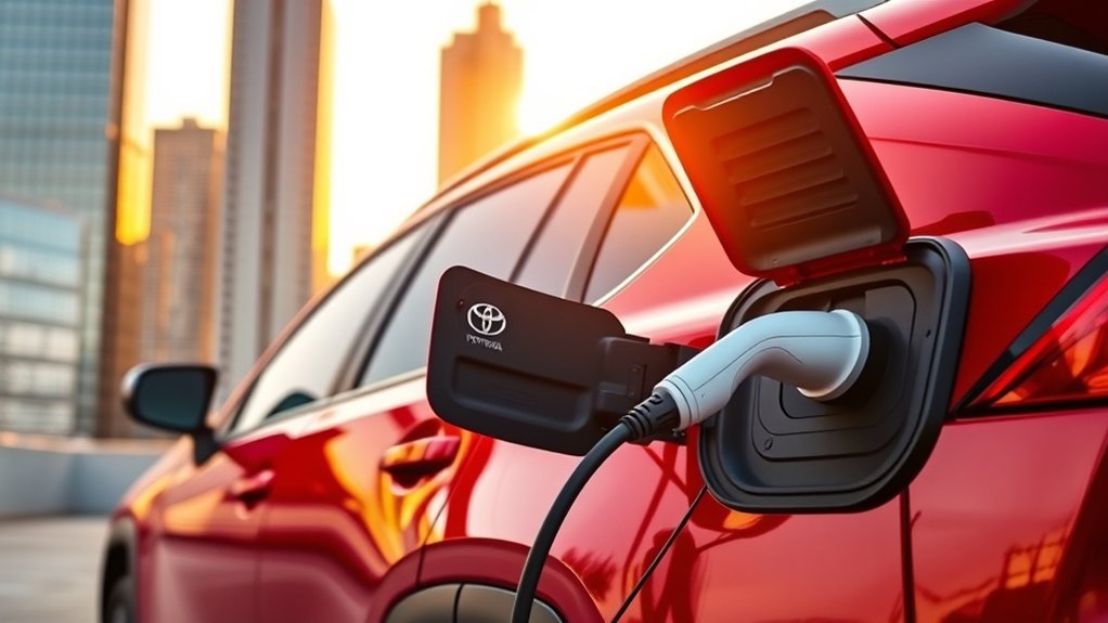 Toyota RAV4 Prime connected to Level 1 and Level 2 charging equipment