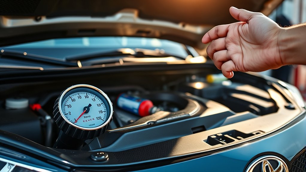 Checking the correct Toyota RAV4 refrigerant type before A/C service