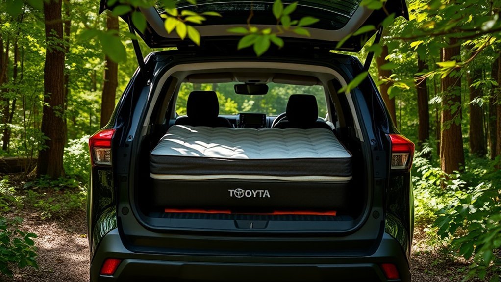 Toyota RAV4 cargo area mattress options for camping