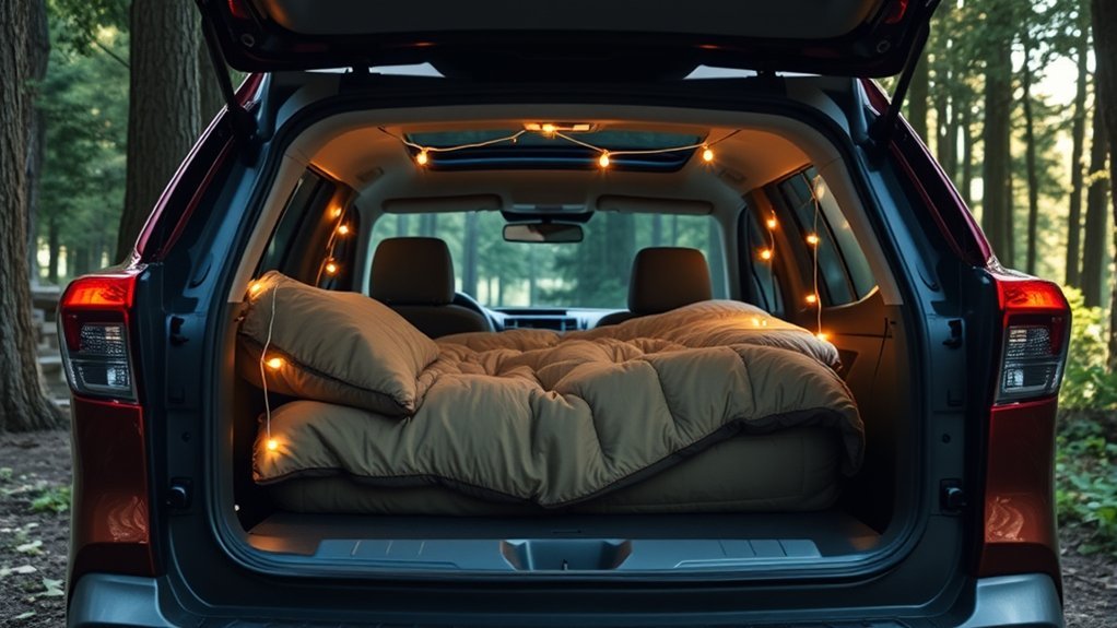 comfortable car camping experience
