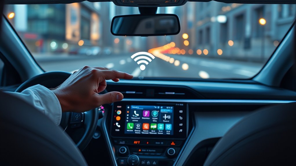 Toyota RAV4 center multimedia touchscreen connected to Wi-Fi for a software update