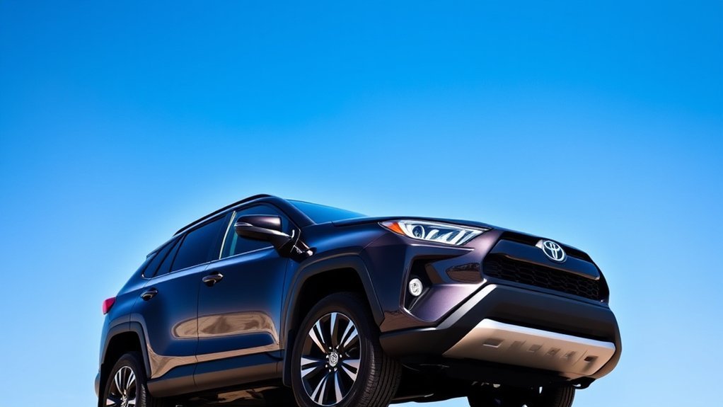 Toyota RAV4 models showing differences in ride height and exterior equipment