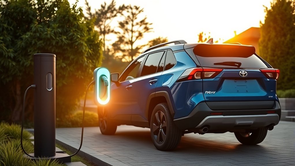 Toyota RAV4 Plug-in Hybrid using electric and gasoline power