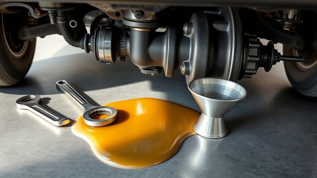 Draining old gear oil from a Toyota RAV4 differential