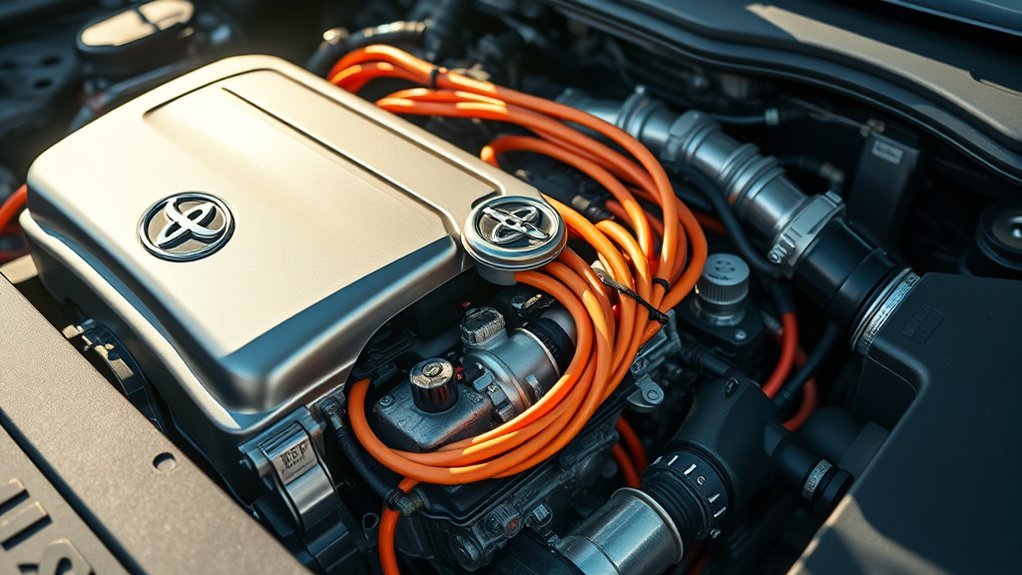 Toyota RAV4 Hybrid using gas and electric power to reduce fuel consumption