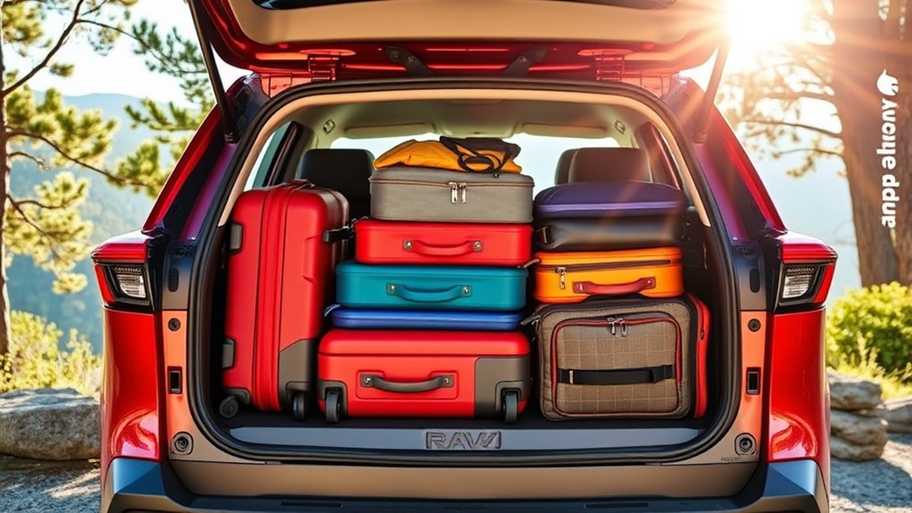 Packing cubes and cargo organizers for a Toyota RAV4