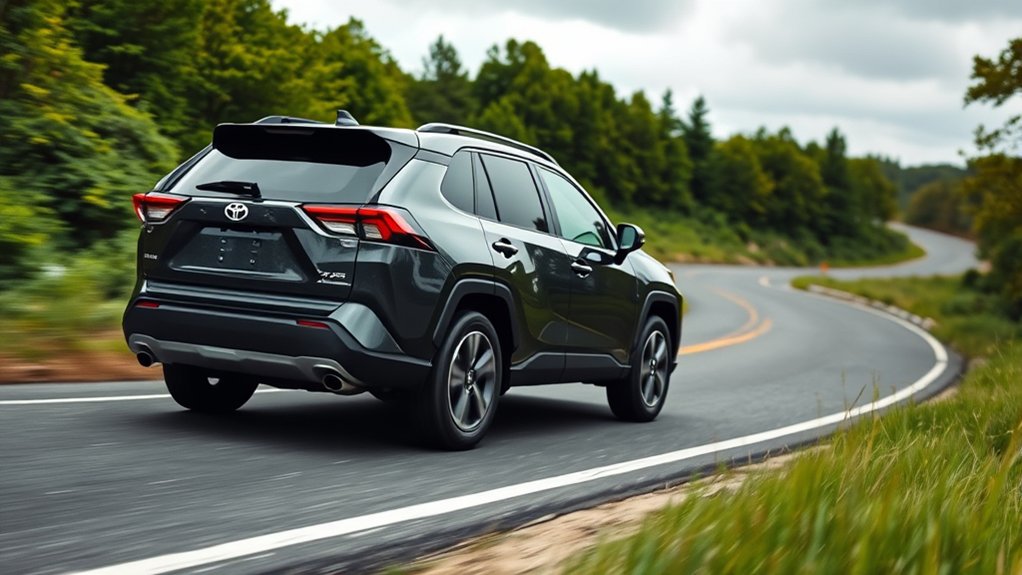 Toyota RAV4 driver using Toyota Safety Sense assistance features