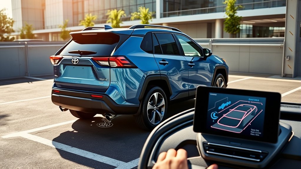 Parking sensors and camera views used by Toyota parking assistance systems