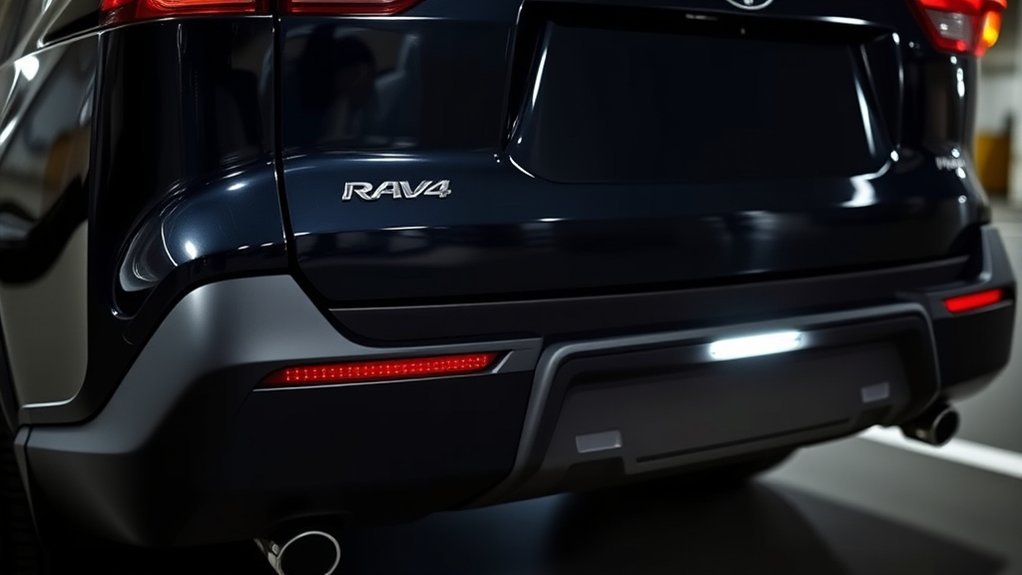 Toyota RAV4 front and rear parking sensors detecting nearby obstacles