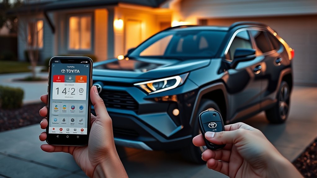 Toyota Connected Services controls and vehicle-status features in the Toyota app