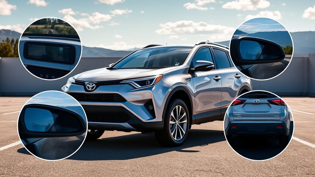 Toyota RAV4 Hybrid using a 360-degree camera for parking visibility