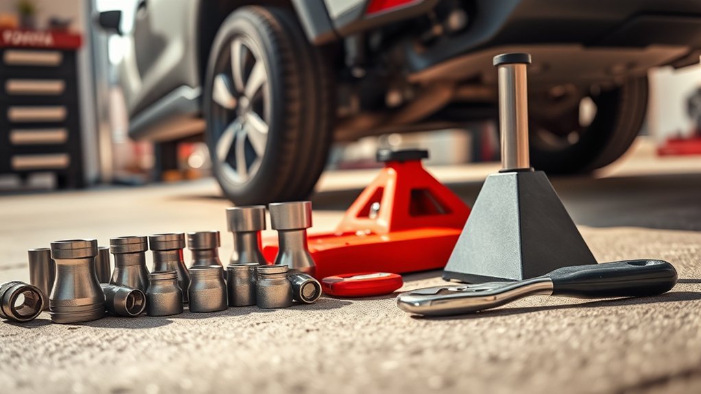 Tools used to inspect Toyota RAV4 ball joints