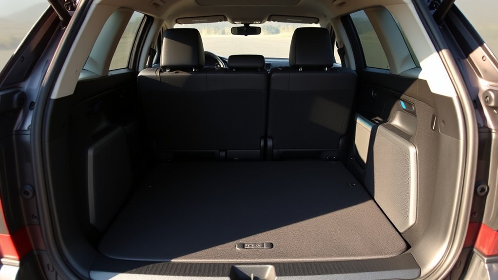 Toyota RAV4 split rear seatbacks folded forward for cargo