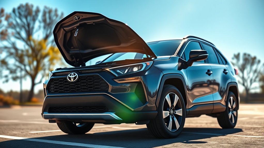 Toyota RAV4 using stop-start technology in city traffic to reduce fuel use