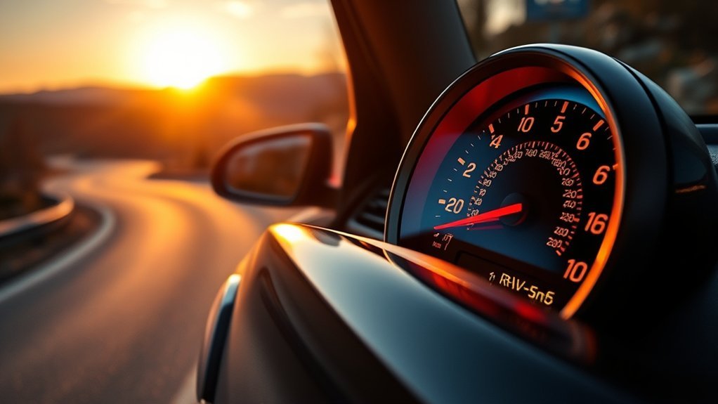 Toyota RAV4 fuel gauge showing a low fuel warning