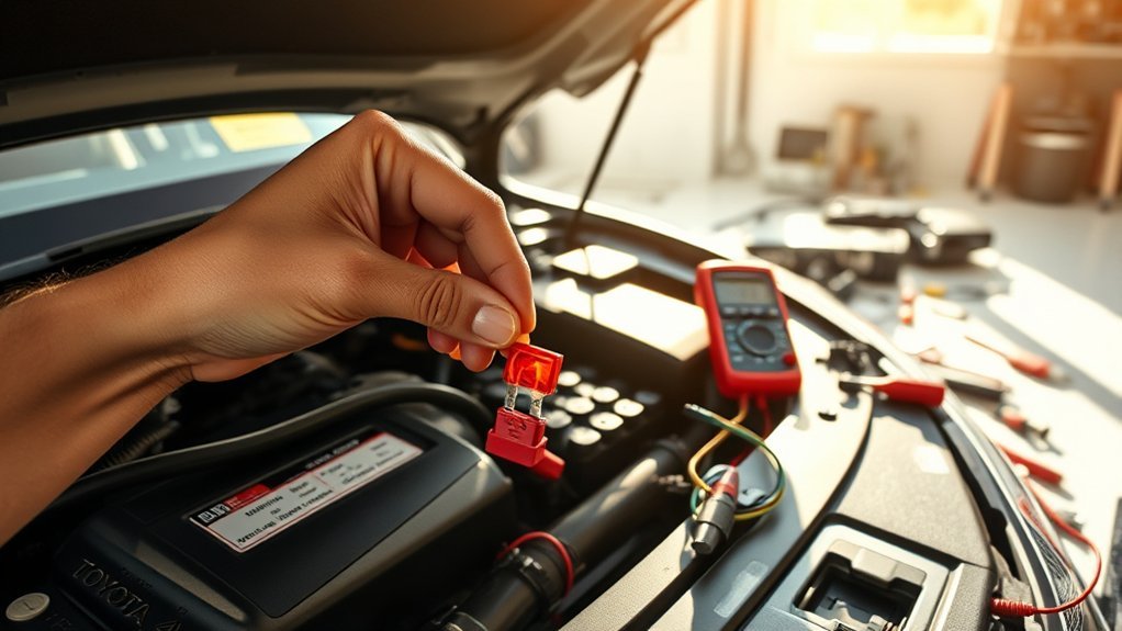 Testing a replacement Toyota RAV4 fuse and checking the circuit