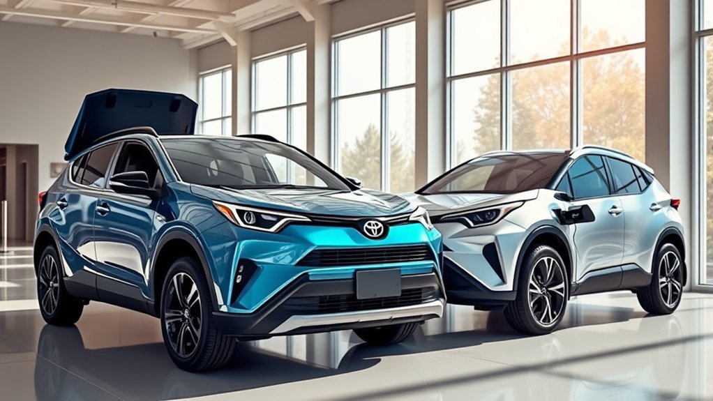 Comparison of Toyota RAV4 hybrid, plug-in hybrid, and battery-electric powertrains