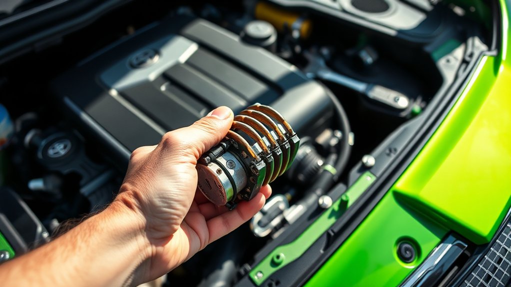 Toyota RAV4 coil-on-plug ignition coils above the spark plugs