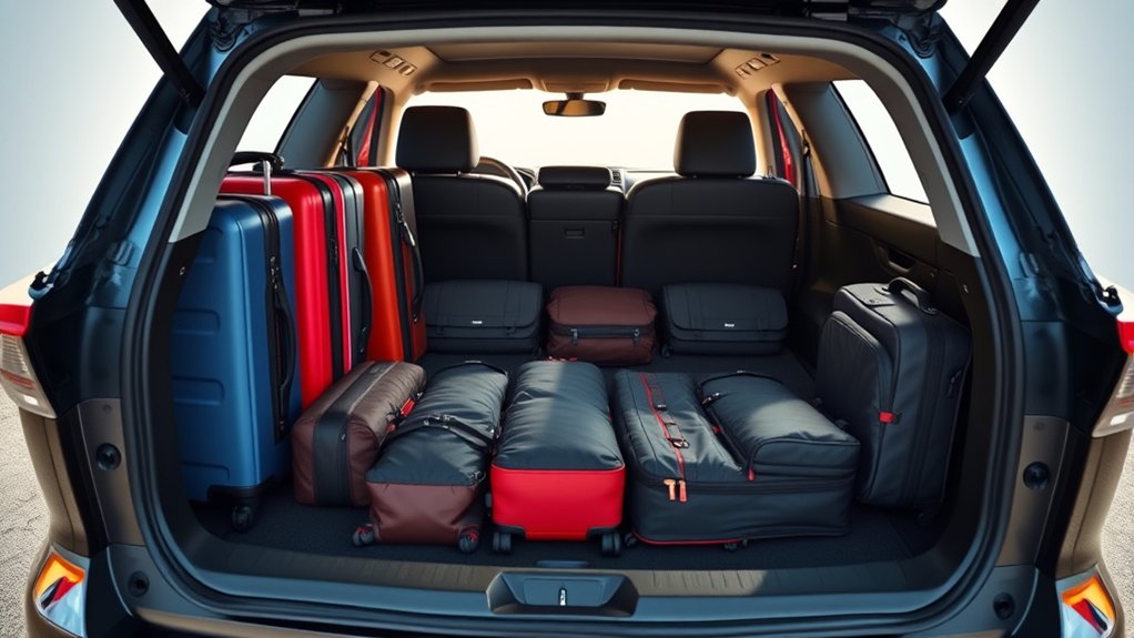 Toyota RAV4 cargo area with the rear seats upright and folded