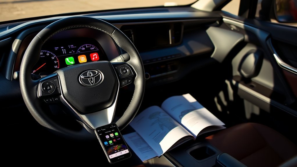 Toyota RAV4 multimedia system displaying phone connectivity options